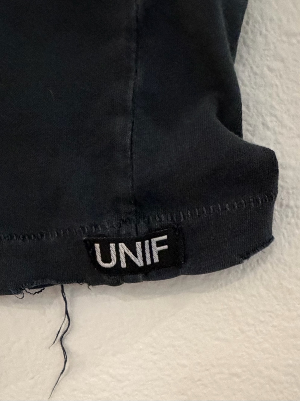 UNIF RARE Black Distressed Oversized Sleeveless Cutoff Shirt Grunge size small - Picture 7 of 13